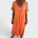 Juliette - Blaues luftiges Malaga-Kleid