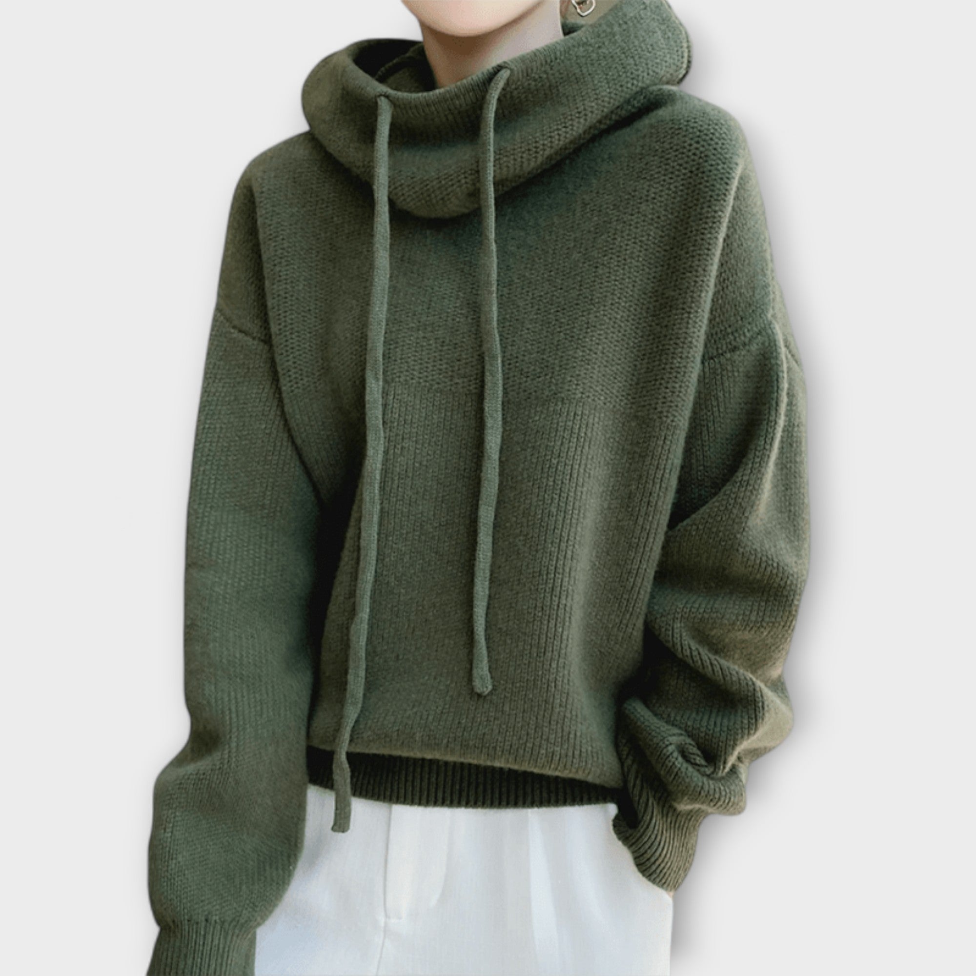 Luna - Olivgrüner Oversize-Hoodie