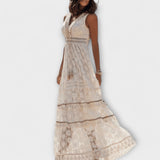 Paige - Cremefarbenes Kleid im Boho-Stil