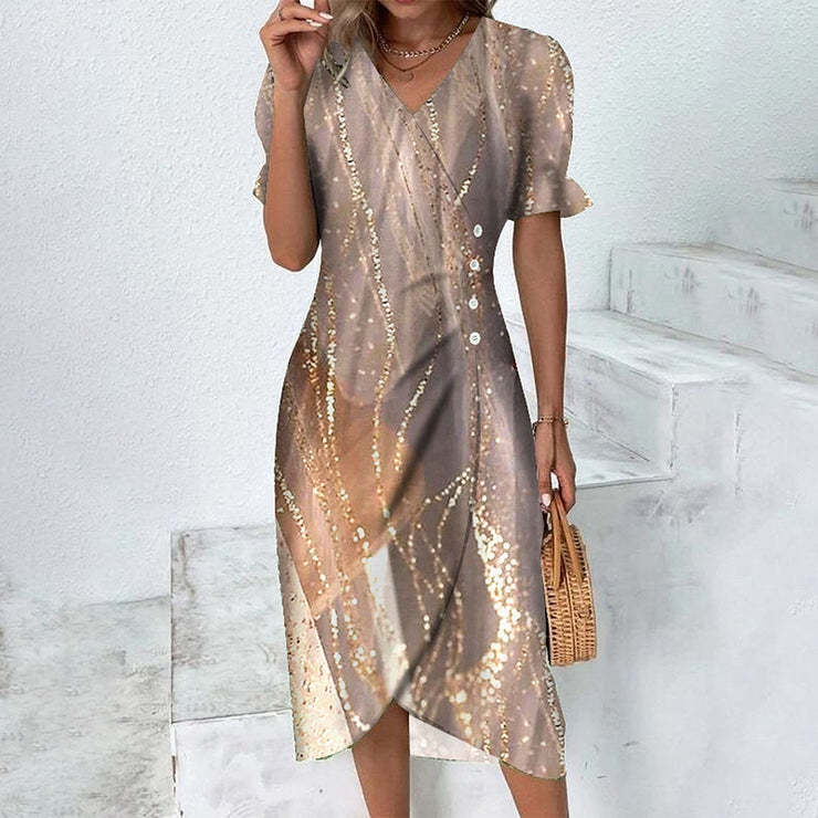 Rita - Graues Wickelkleid mit Tupfenmuster