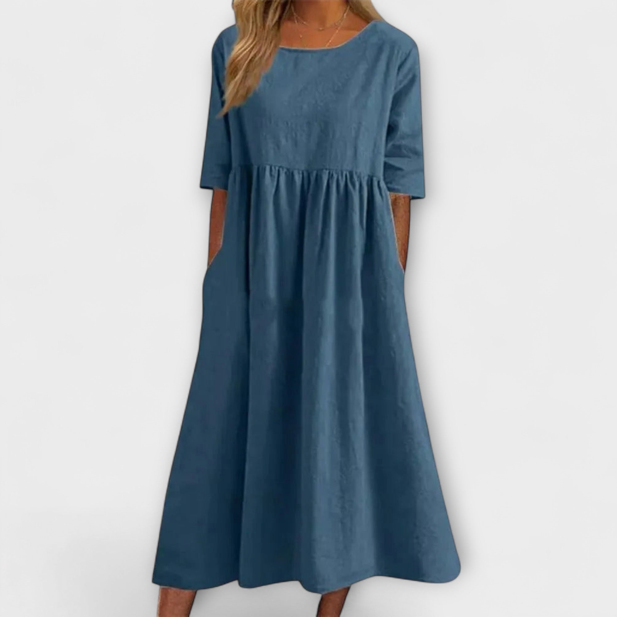 Anja - Hellblaues Sommerkleid mit Empire-Schnitt