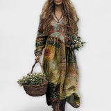 Juri - Langes Kleid mit Vintage-Muster